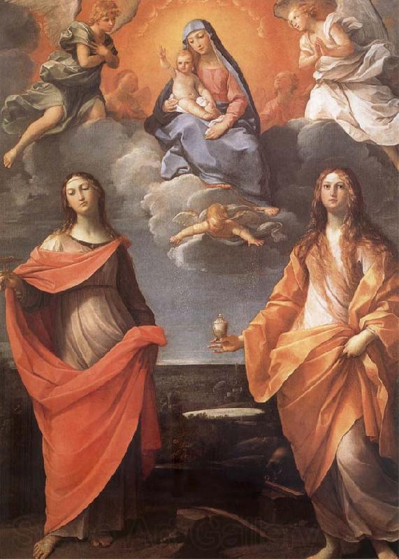 Annibale Carracci The Virgin appears before San Lucas and Holy Catalina Norge oil painting art